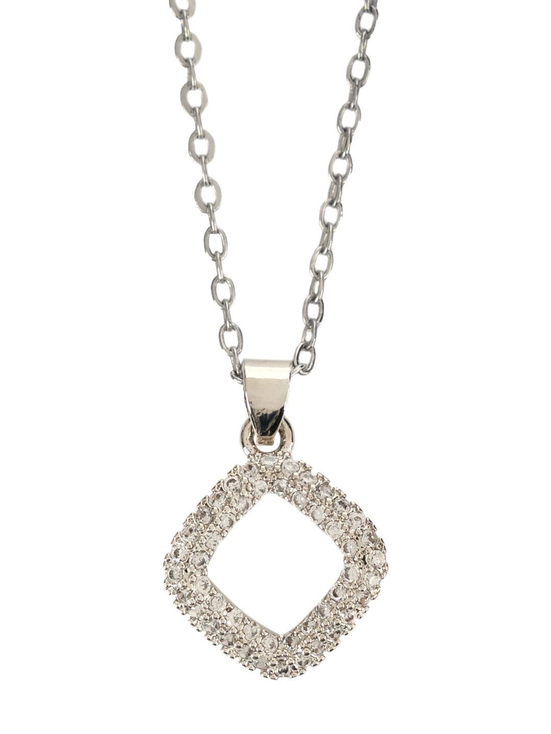 Kulin Diamond-Shaped Rhodium-Plated Necklace