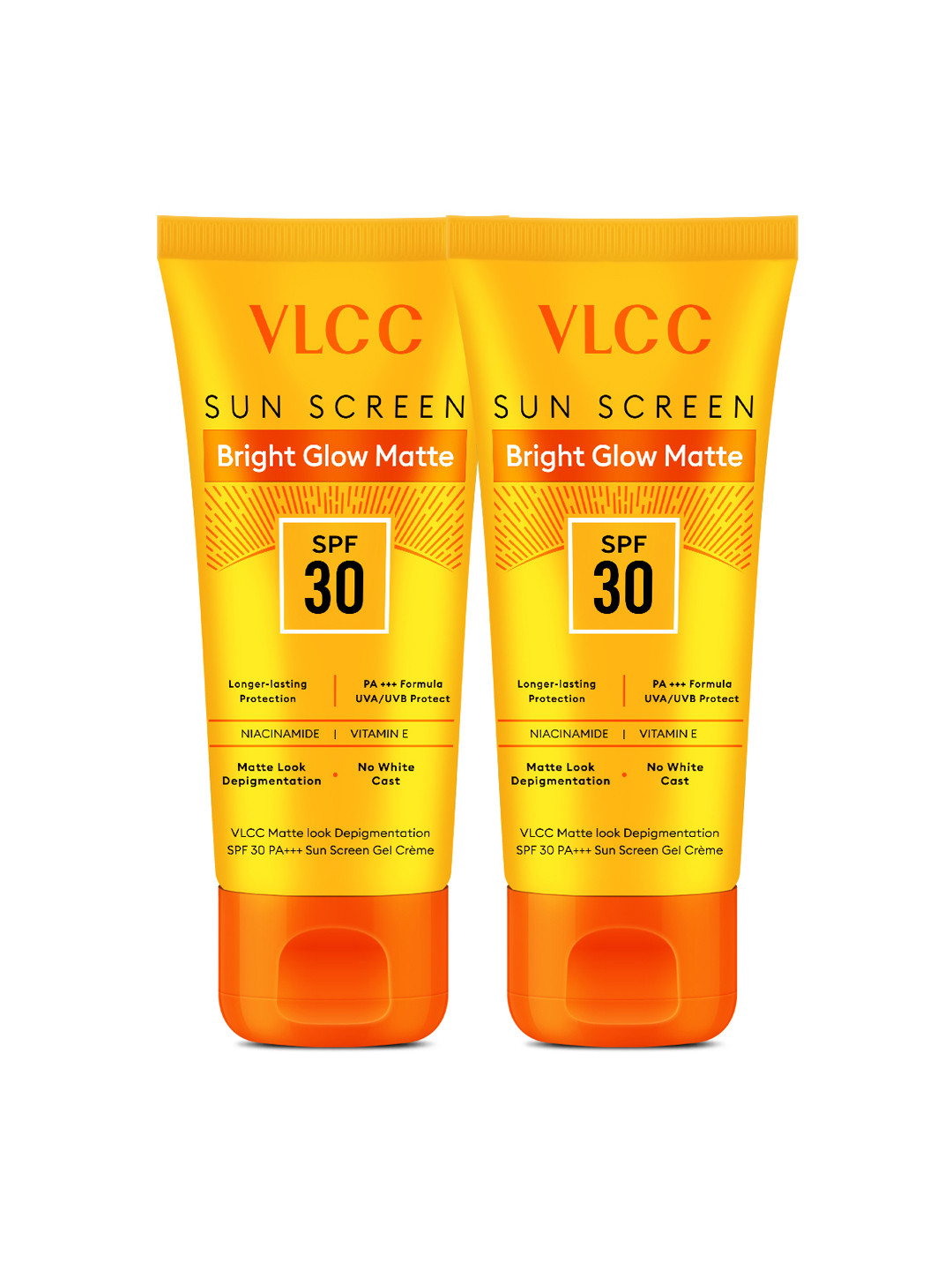 VLCC Pack of 2  Bright Glow Matte SPF 30 Sun Screen Gel Creme - 50 g each