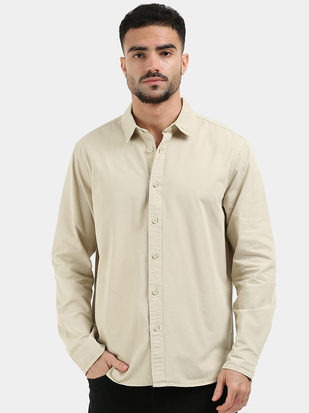 StitchX Men Long Sleeve Core Essentials Over-Dyed Shirt
