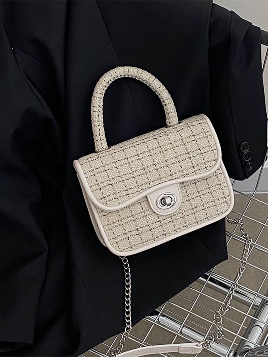 CORSICA Women Checked Canvas Casual Handbags