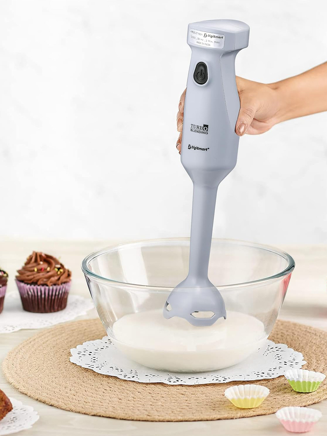 Myntra Elegant Homes X DigiSmart 300 W Anti-Splash Technology Stainless Steel Hand Blender