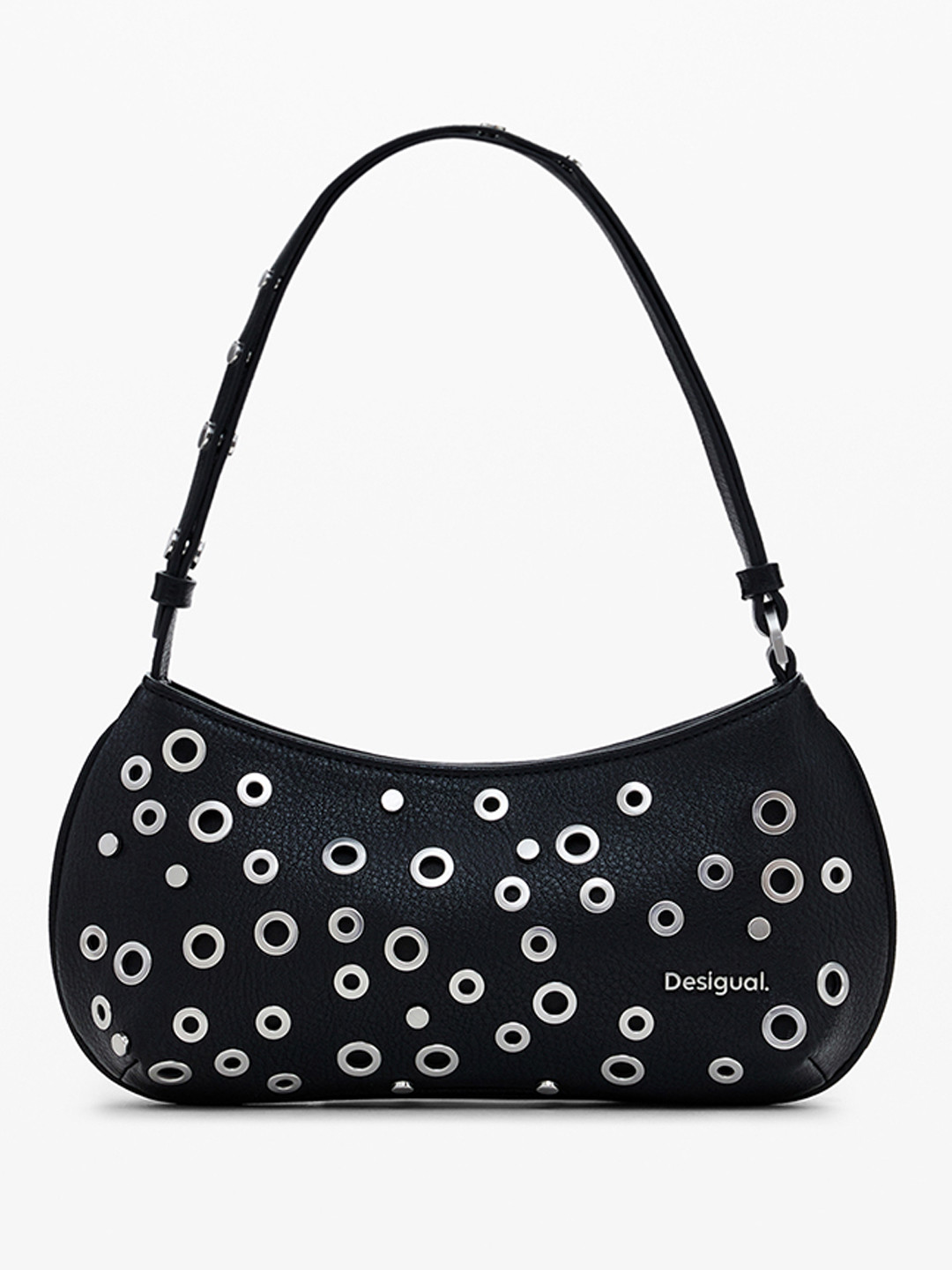 Desigual Metal Studded Baguette Shoulder Bag