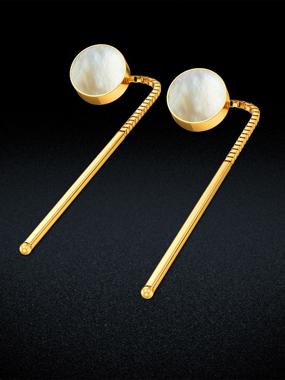 Joyalukkas Women 22Kt Fiber Model Gold Drop Earring - 1.97 g