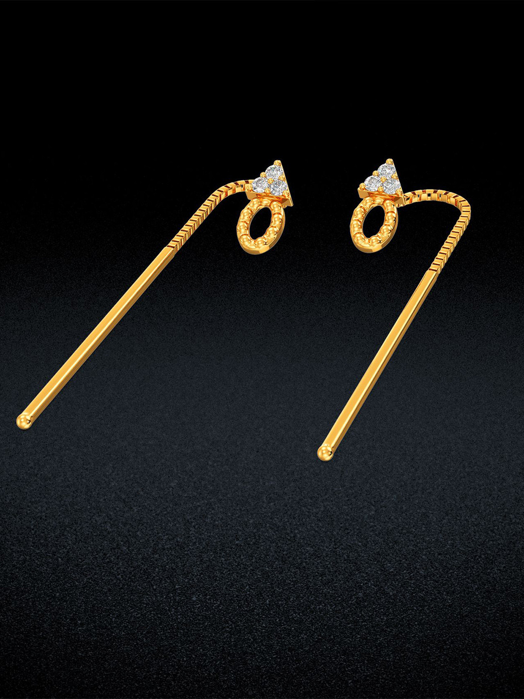 Joyalukkas Women 22Kt Fish Hook Earwire Gold Drop Earring - 2.07 g