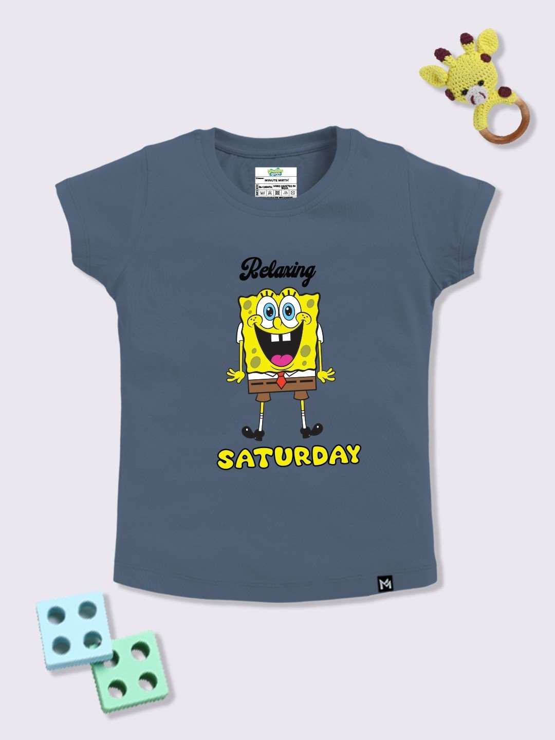 YK X Minute Mirth Infant Girls Sponge Bob Printed T-shirt