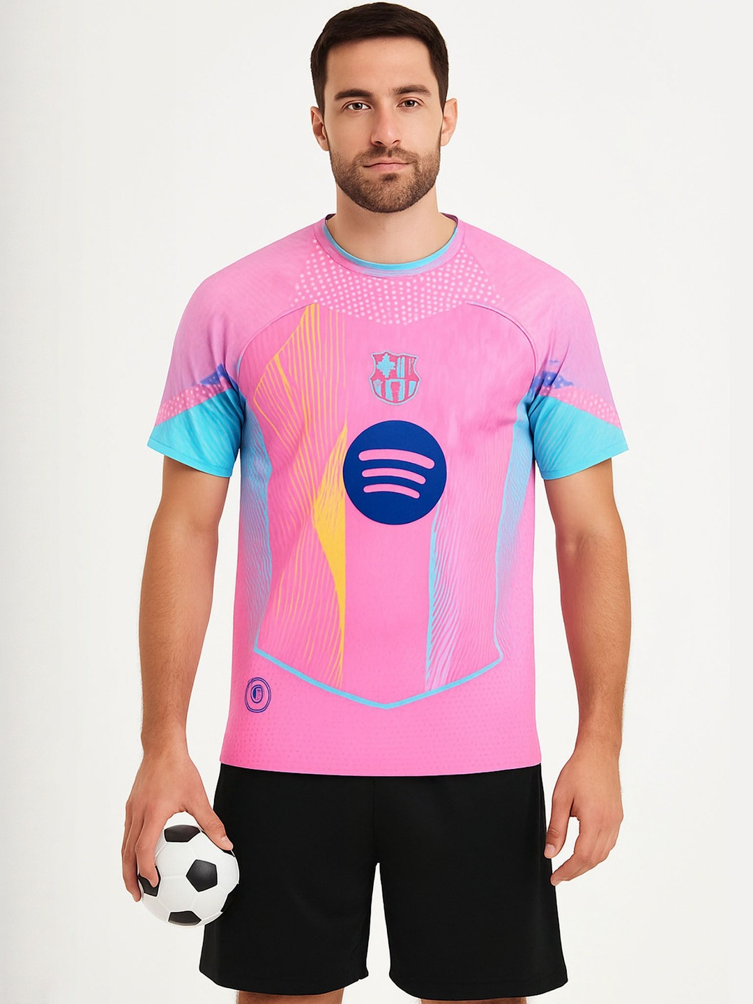 dostitch Barcelona Special Edition Kit Lamine Yamal 10 Pink Football Jersey T-shirt