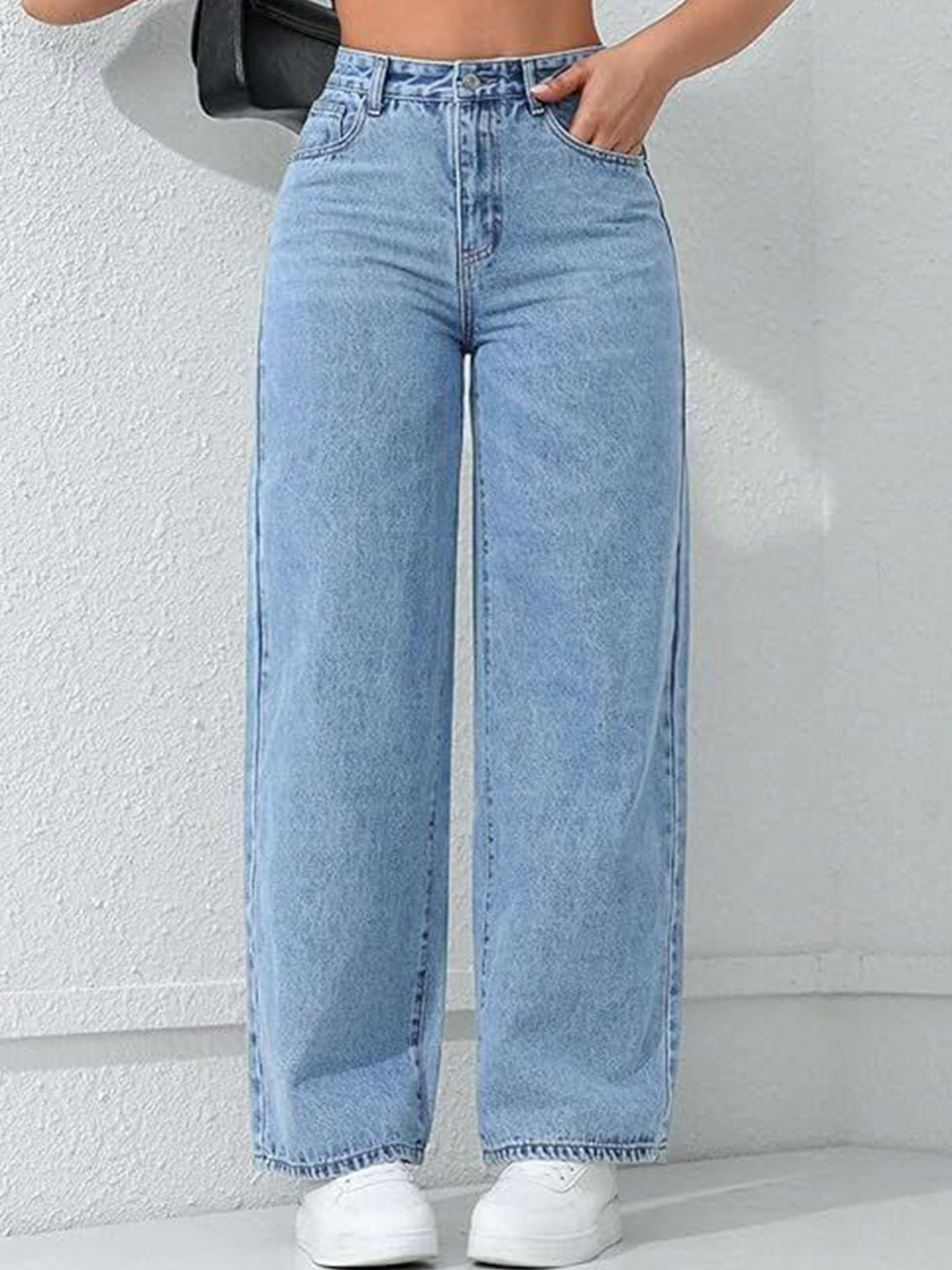 AngelFab Women Regular Fit High-Rise Light Fade Stretchable Jeans