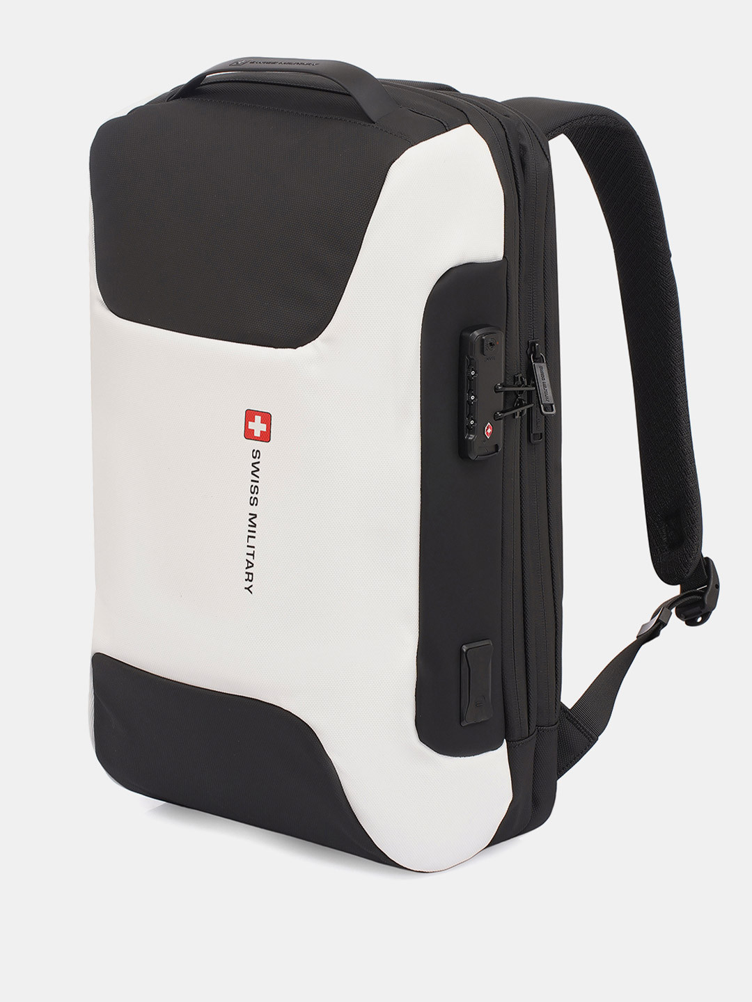 SWISS MILITARY Unisex Colourblocked Medium Multi Utility Backpack with USB Charging Port