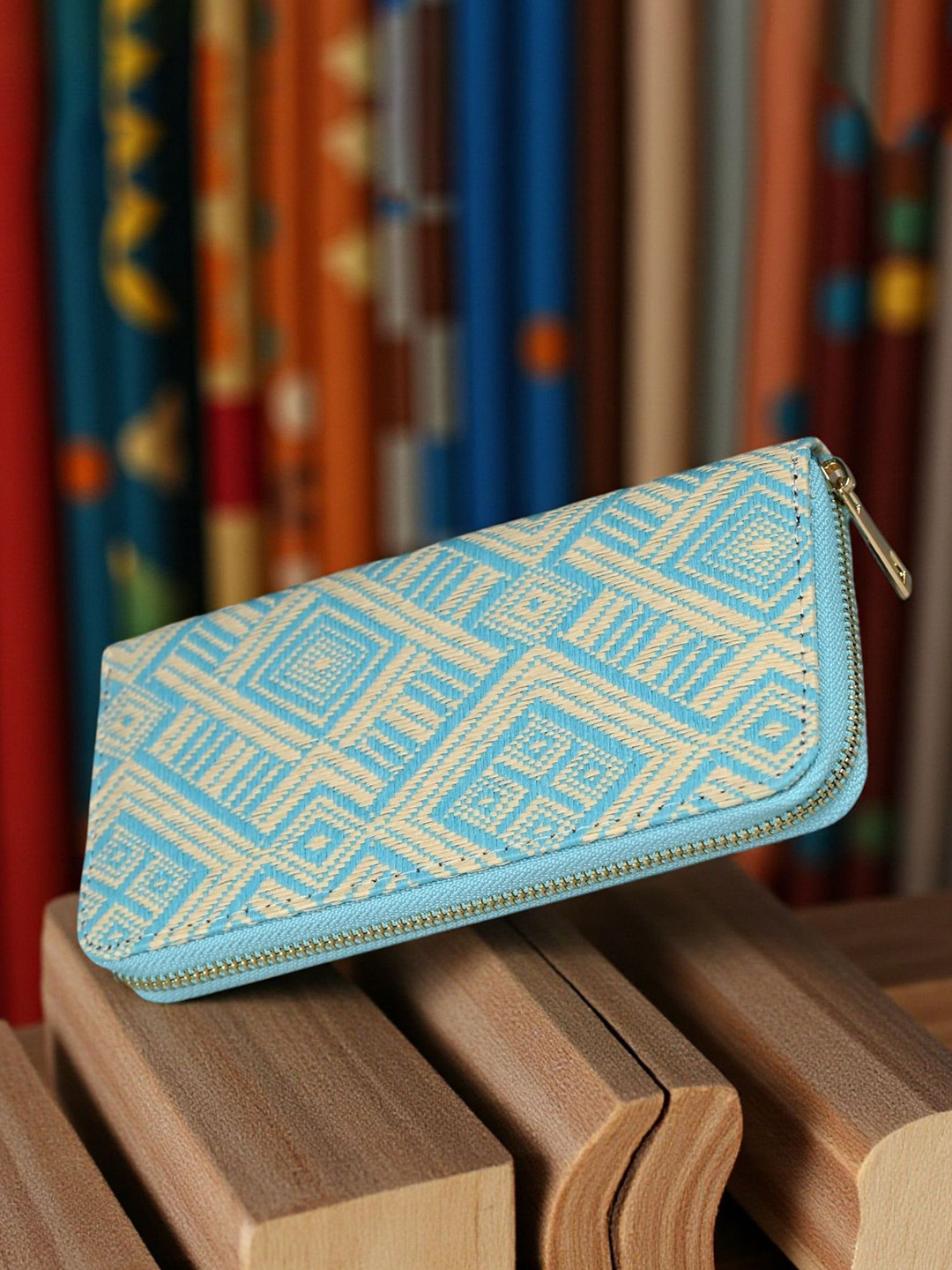 ALSU Women Self Design Zip Around Wallet