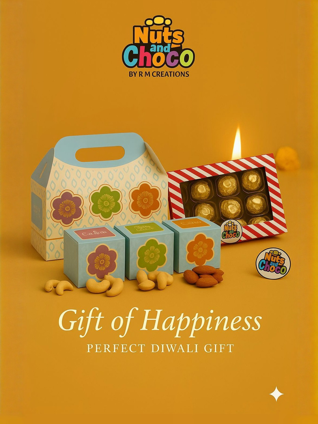 Nuts and choco 6-Pcs Choclate & Dryfruit Assorted Gifts