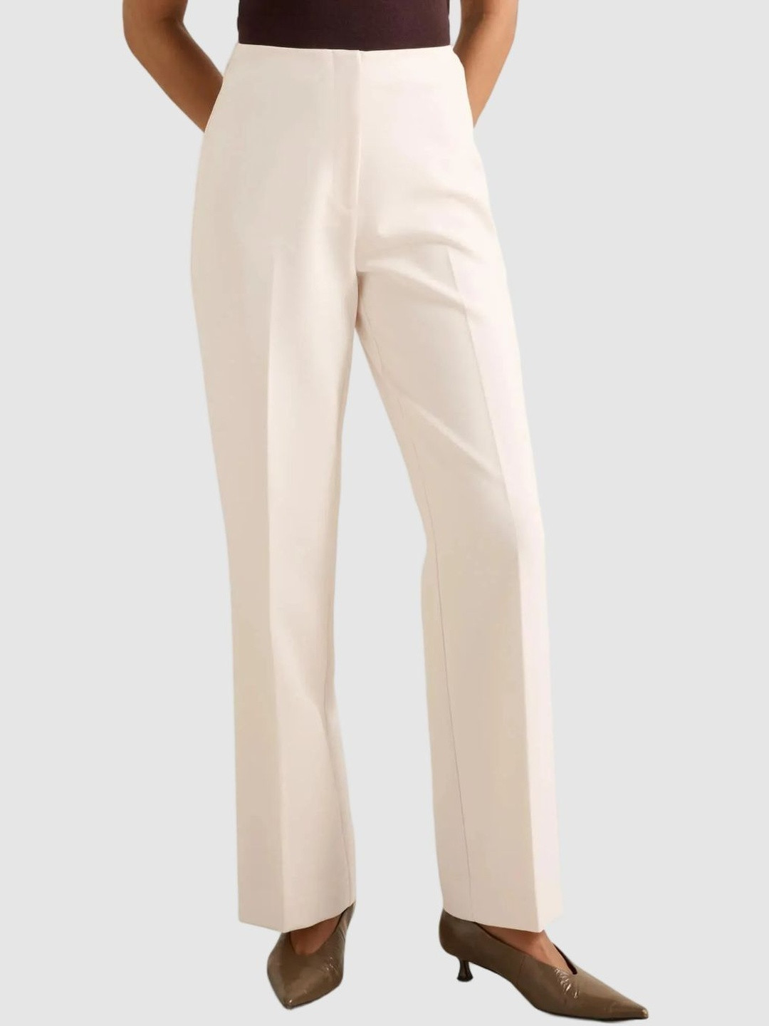Forever New Fiona Women Straight Fit High-Rise Formal Trousers