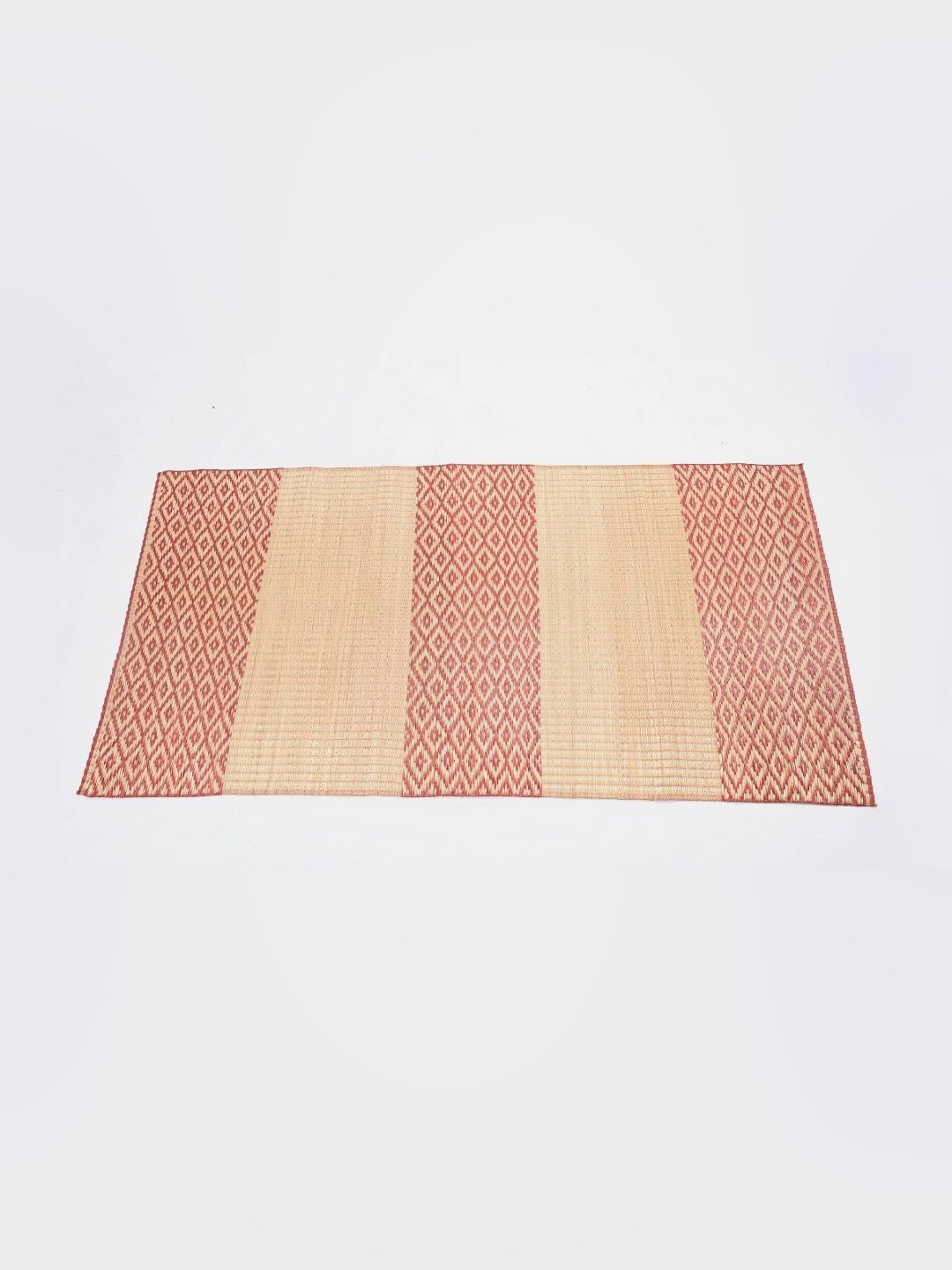 FERRA INDICA Red Natural Stripes Madurkathi Floor Mat