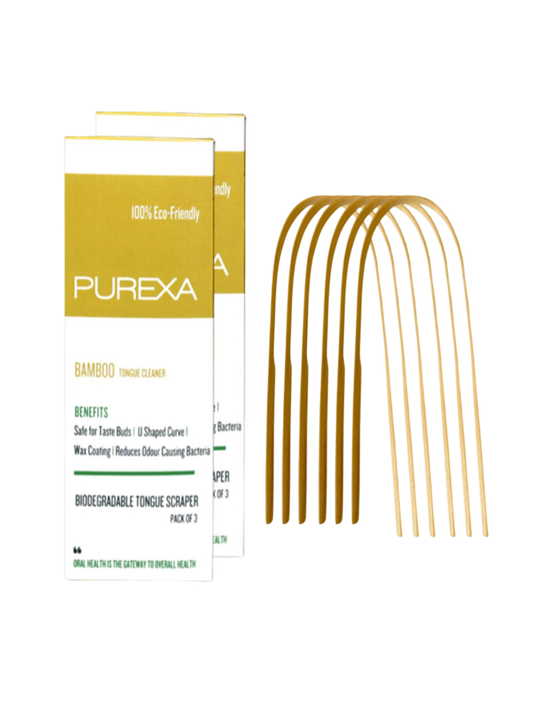 Purexa Set Of 6 Bamboo Eco-Friendly Gentle & Fresh Breath Care Tongue Cleaners