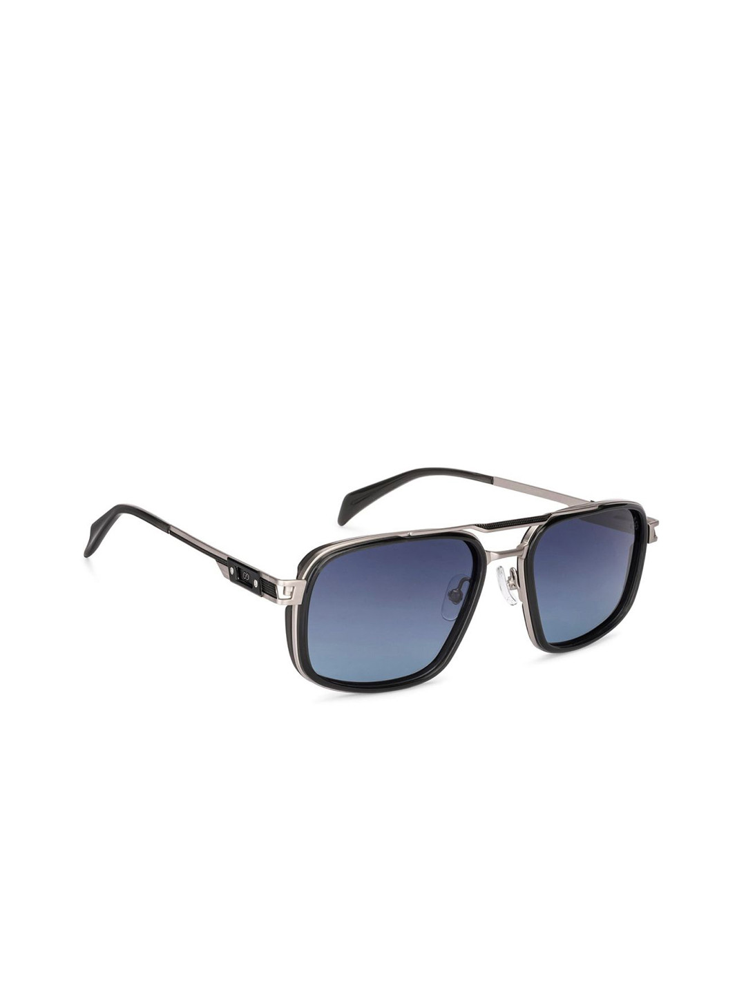 Lenskart Studio Unisex Blue Lens & Black Rectangle Sunglasses With UV Protected Lens
