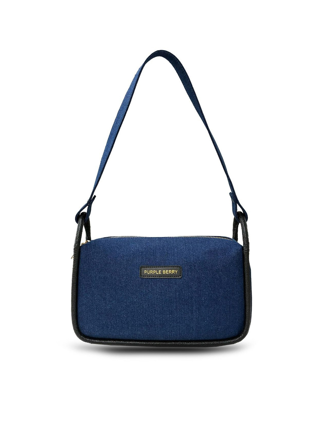 Purpleberry Luxe Denim Women Solid Baguette Mini Shoulder Bag