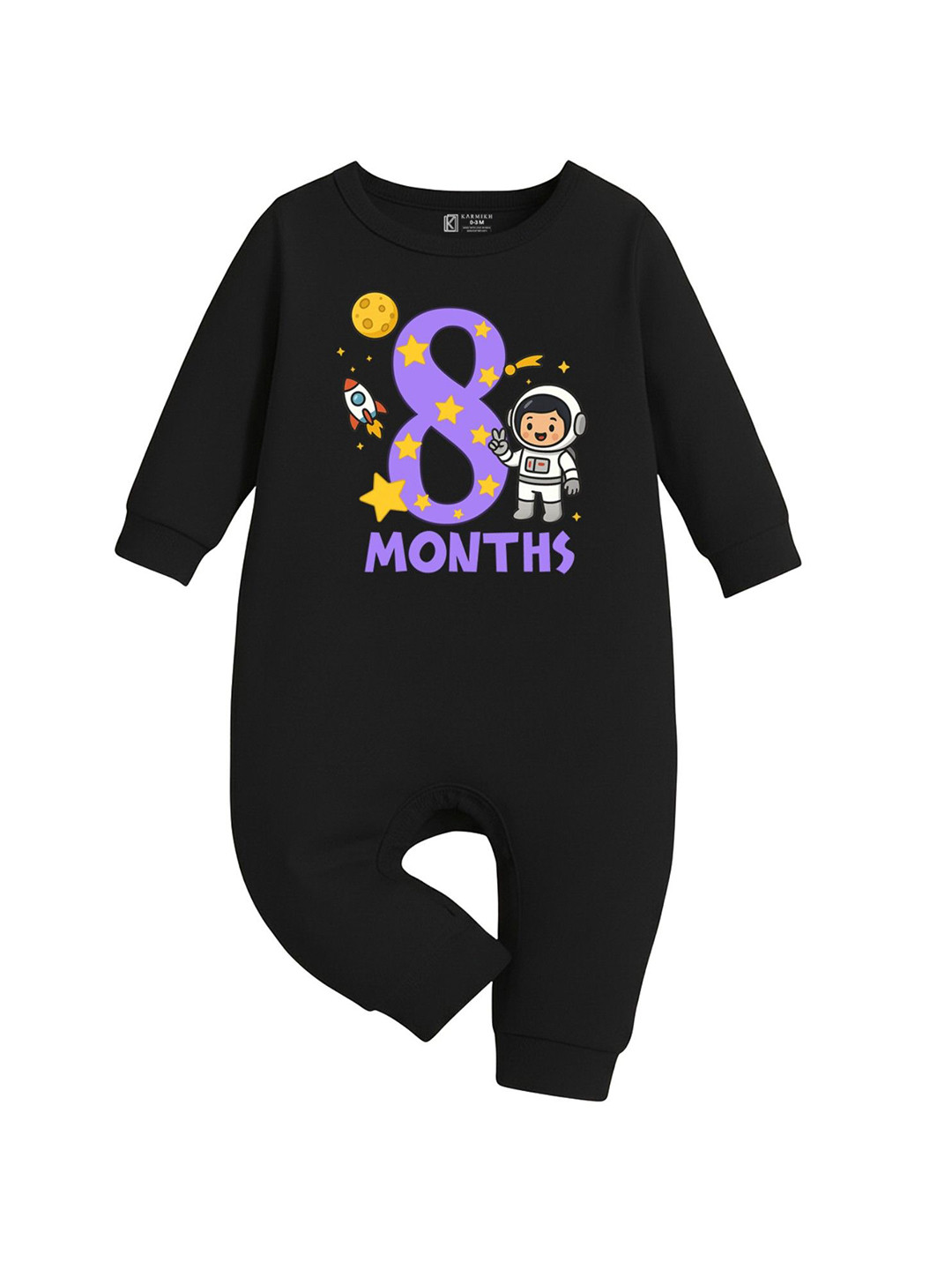 karmikh clothing & lifestyle  Kids Printed Capri Jumpsuit with Applique