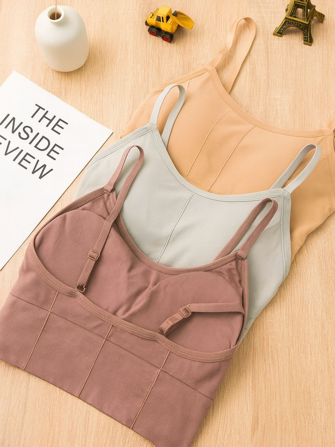 FiveFlag Women Multi Colored Set Of 3 Cotton Lightly Padded Everyday Bra