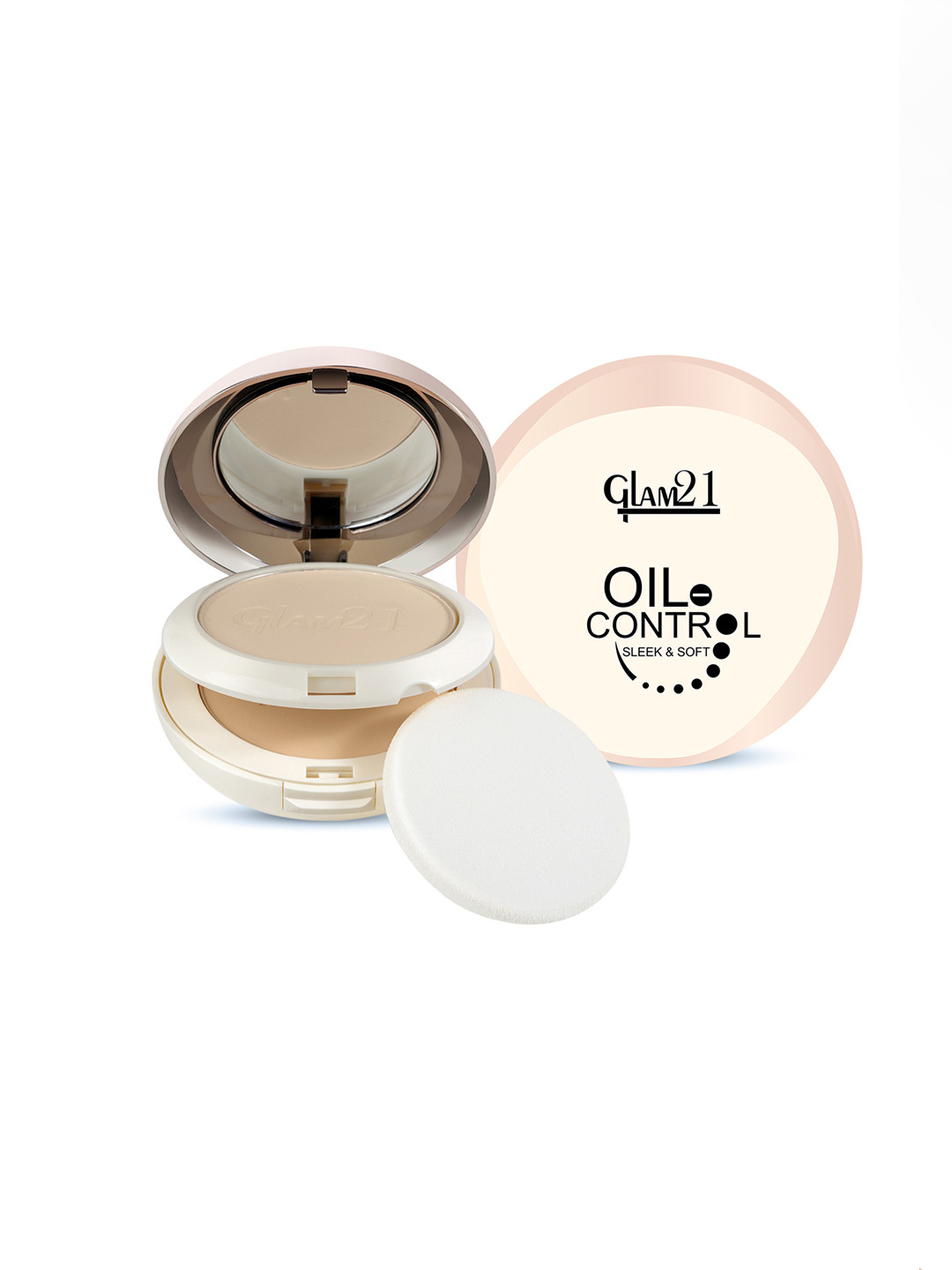 GLAM21 Oil Control Sleek & Soft 2-in-1 Compact Powder - Golden Sand 18gm