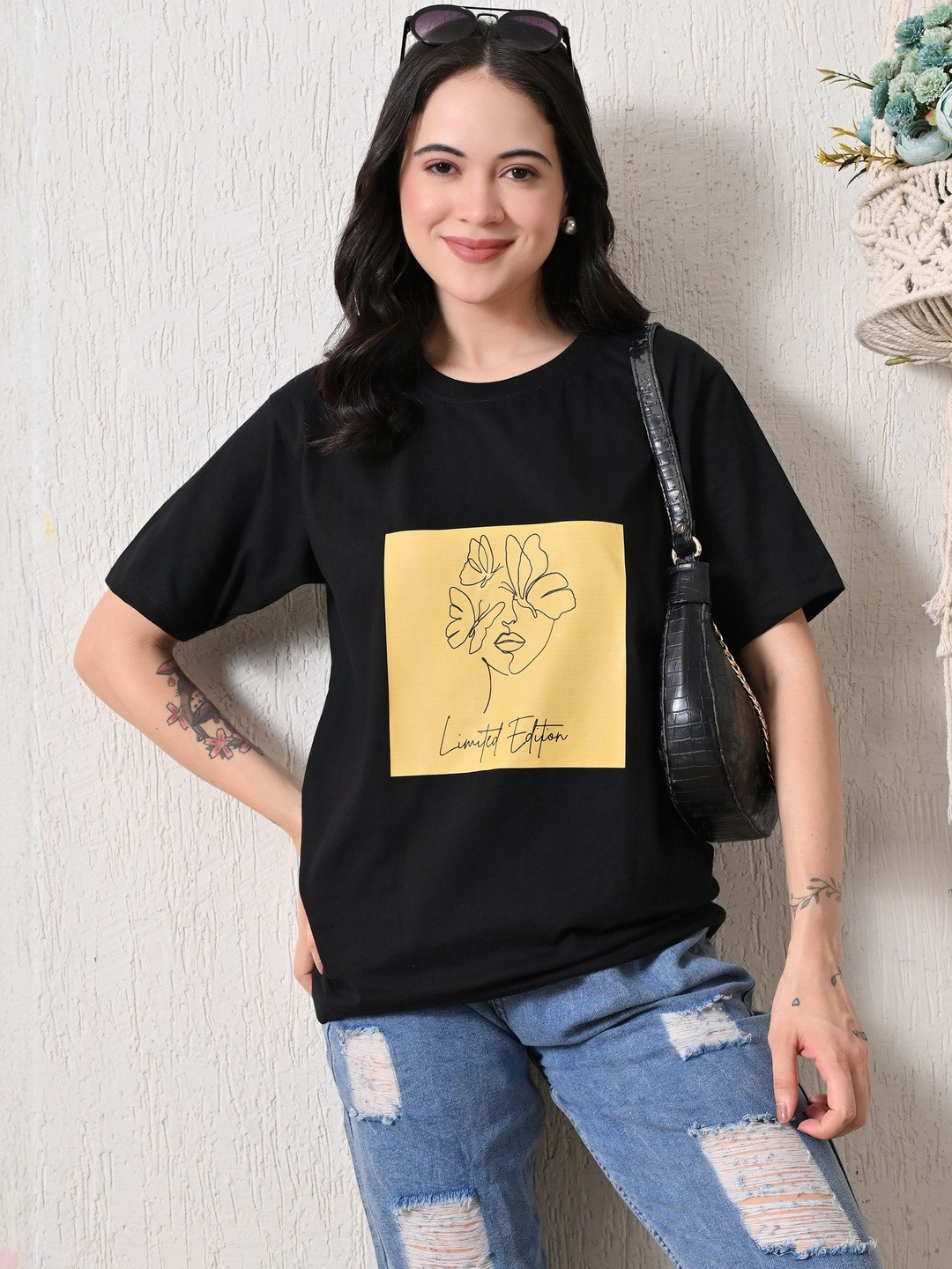 Myrung Graphic Printed Round Neck Bio Finish Cotton Oversized T-shirt