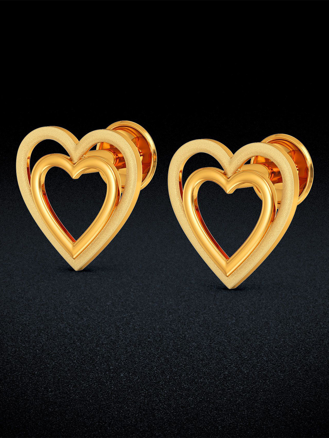 Joyalukkas Women 22Kt Gold Stud Love Earring - 1.554 g