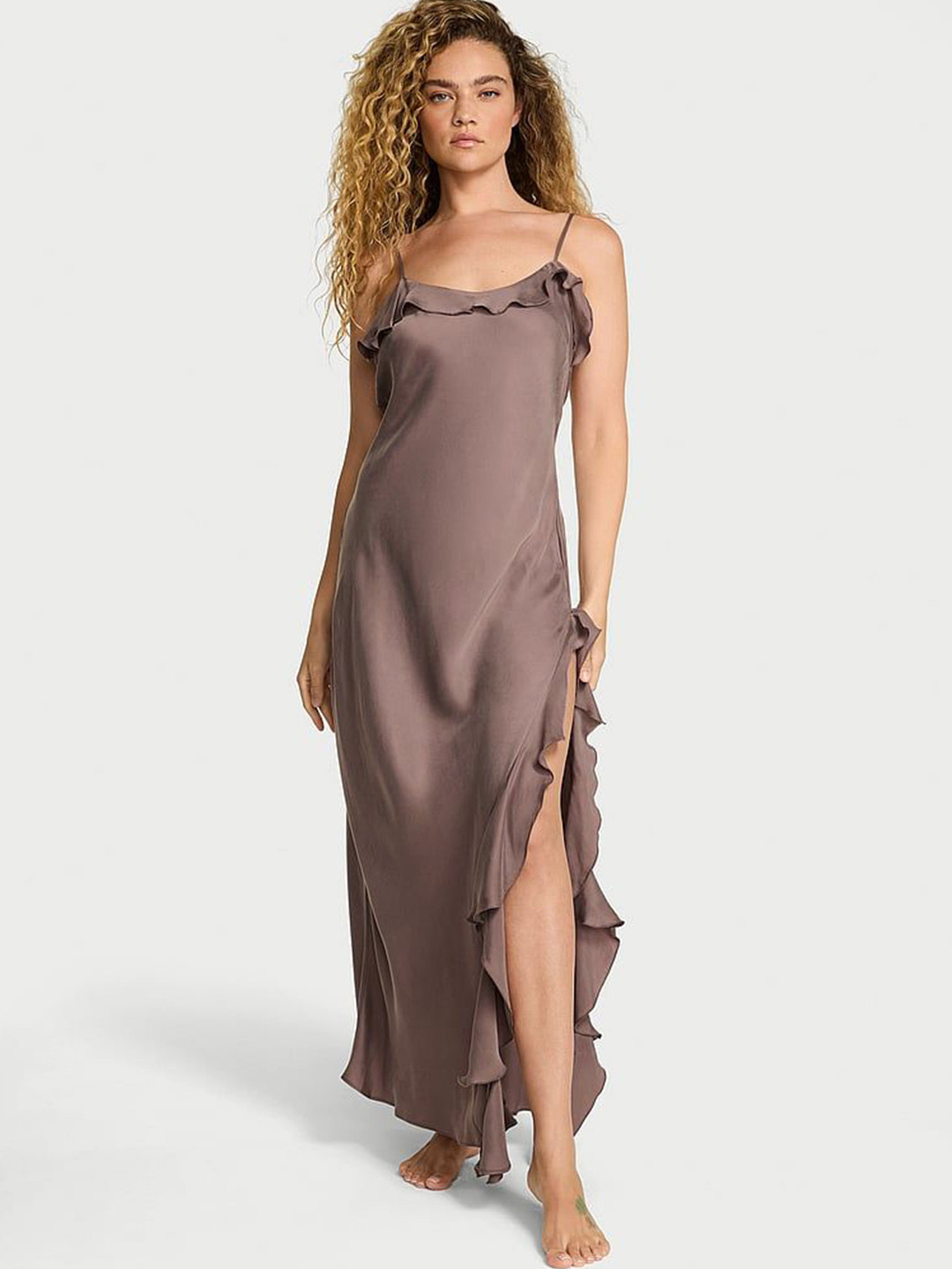 Victoria's Secret Shoulder Straps Ruffled Maxi Nightdress