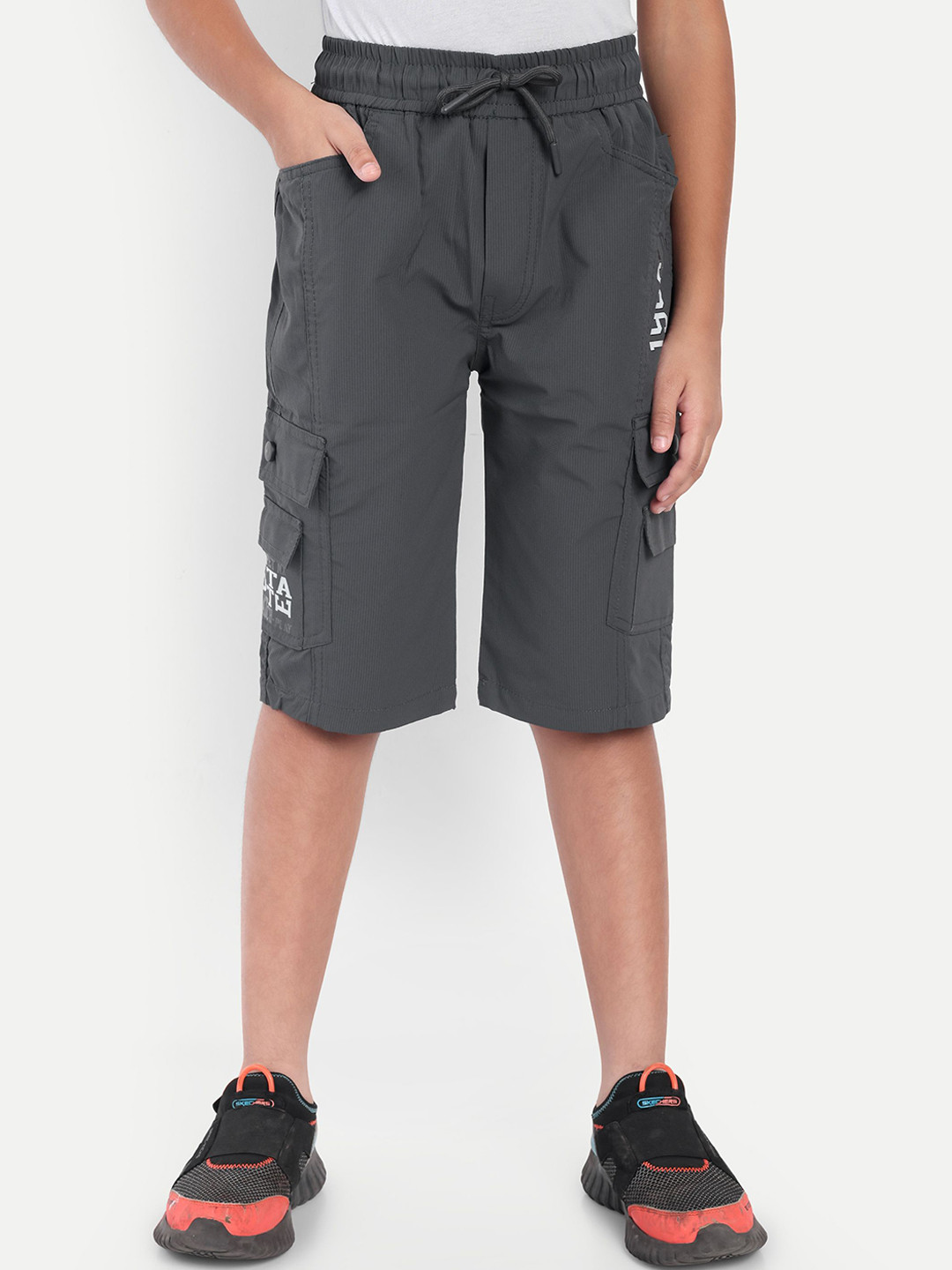 PUPPET-NX Boys Printed Mid-Rise Cargo Shorts
