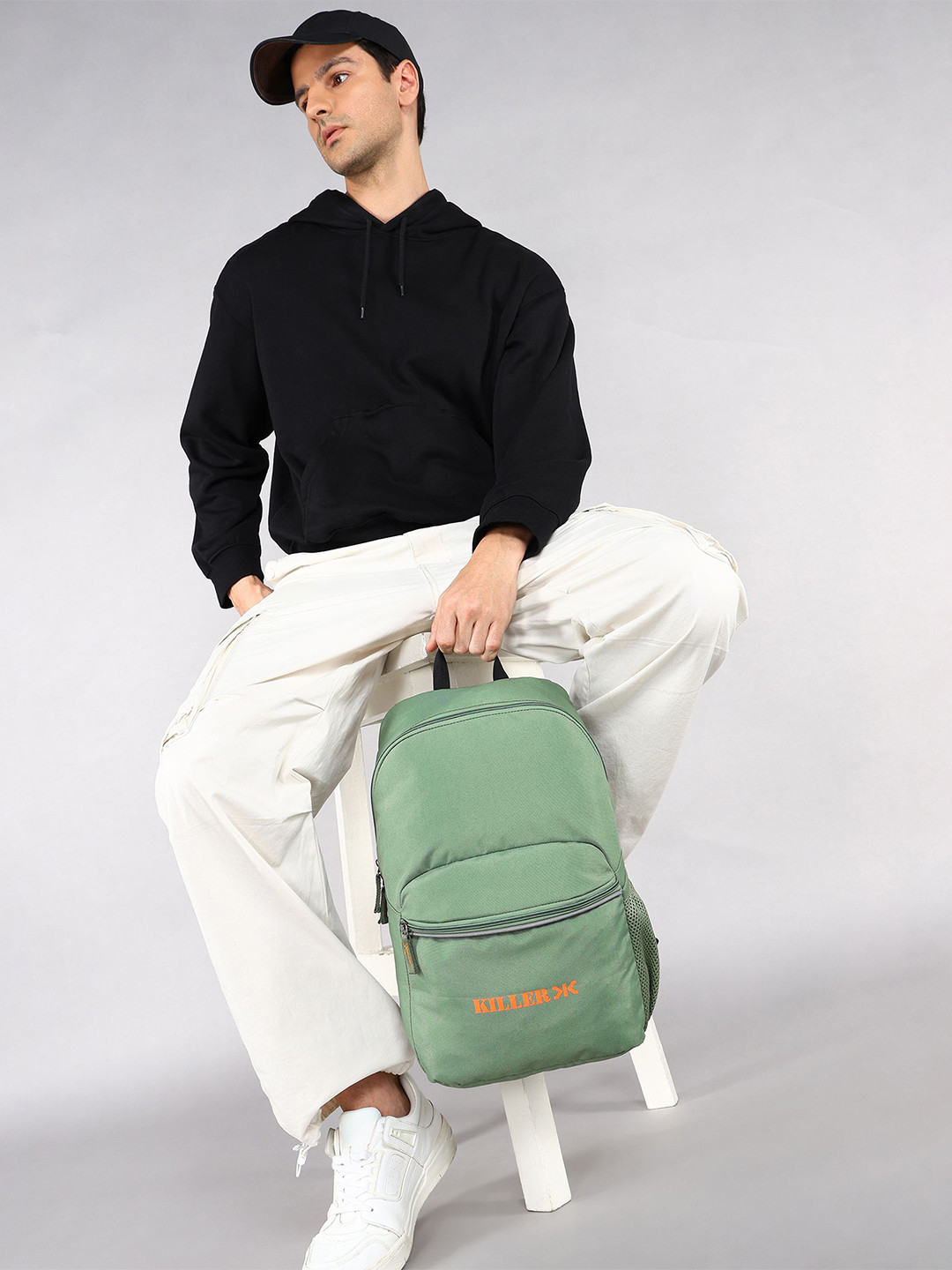 Killer Men Brand Logo Printed Backpack with Compression Straps