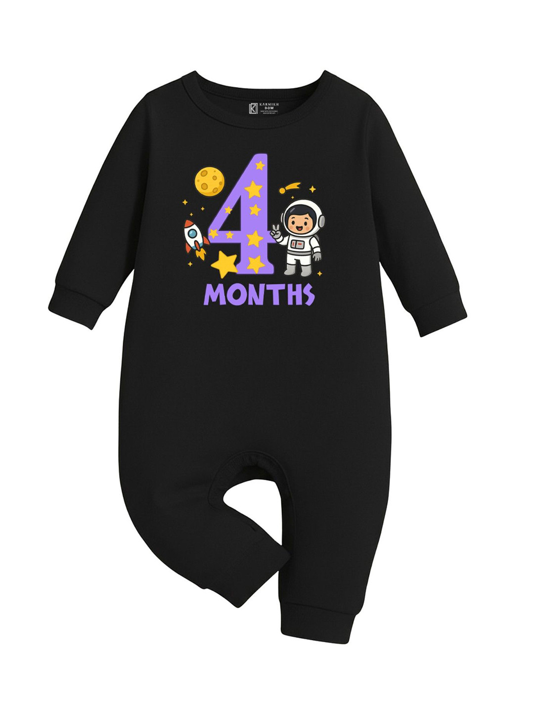 karmikh clothing & lifestyl Infants 4th Month Birthday Cotton Romper