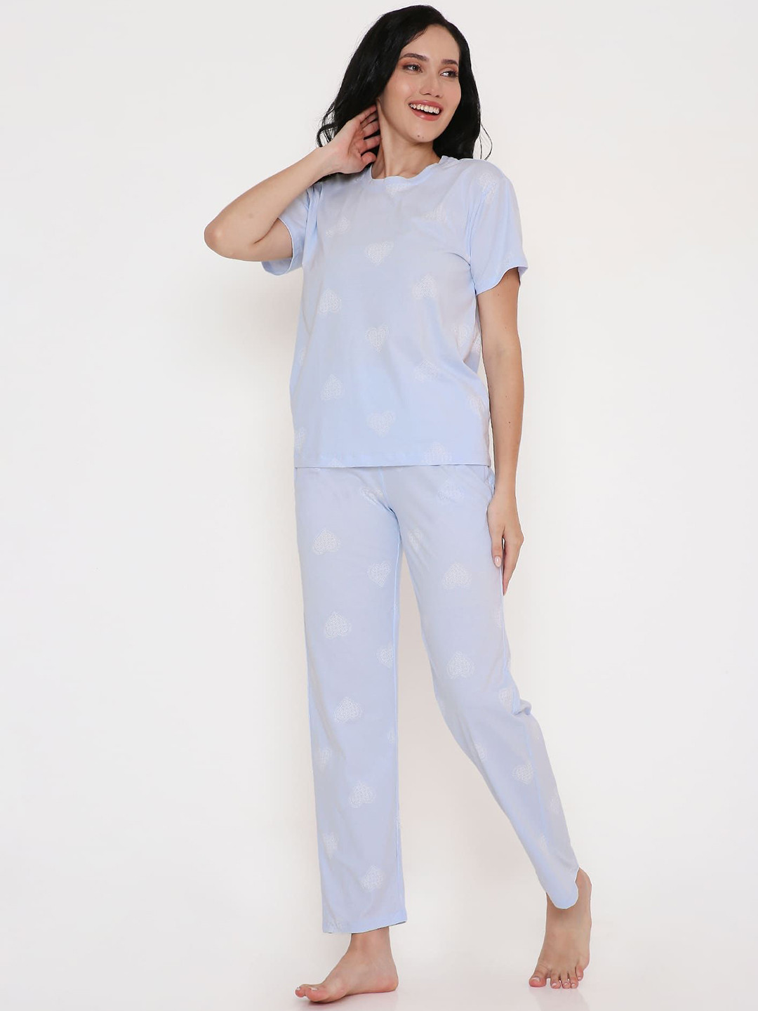 YOROKO Women Conversational Printed Top & Pyjama Set Night suit