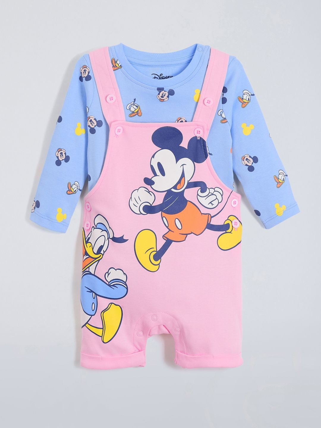 Hopscotch Boys Mickey Mouse Printed Cotton T-shirt With Capris
