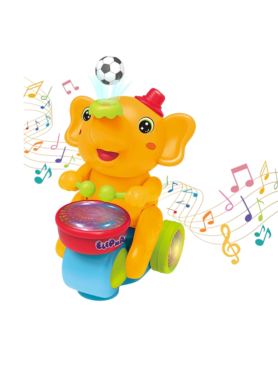 ADKD Kids Walking Elephant Toy With Drum