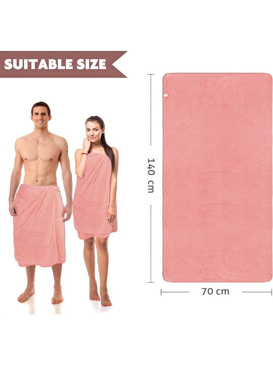 MAXOSHINE Pink 350 GSM Microfiber Bath Towel