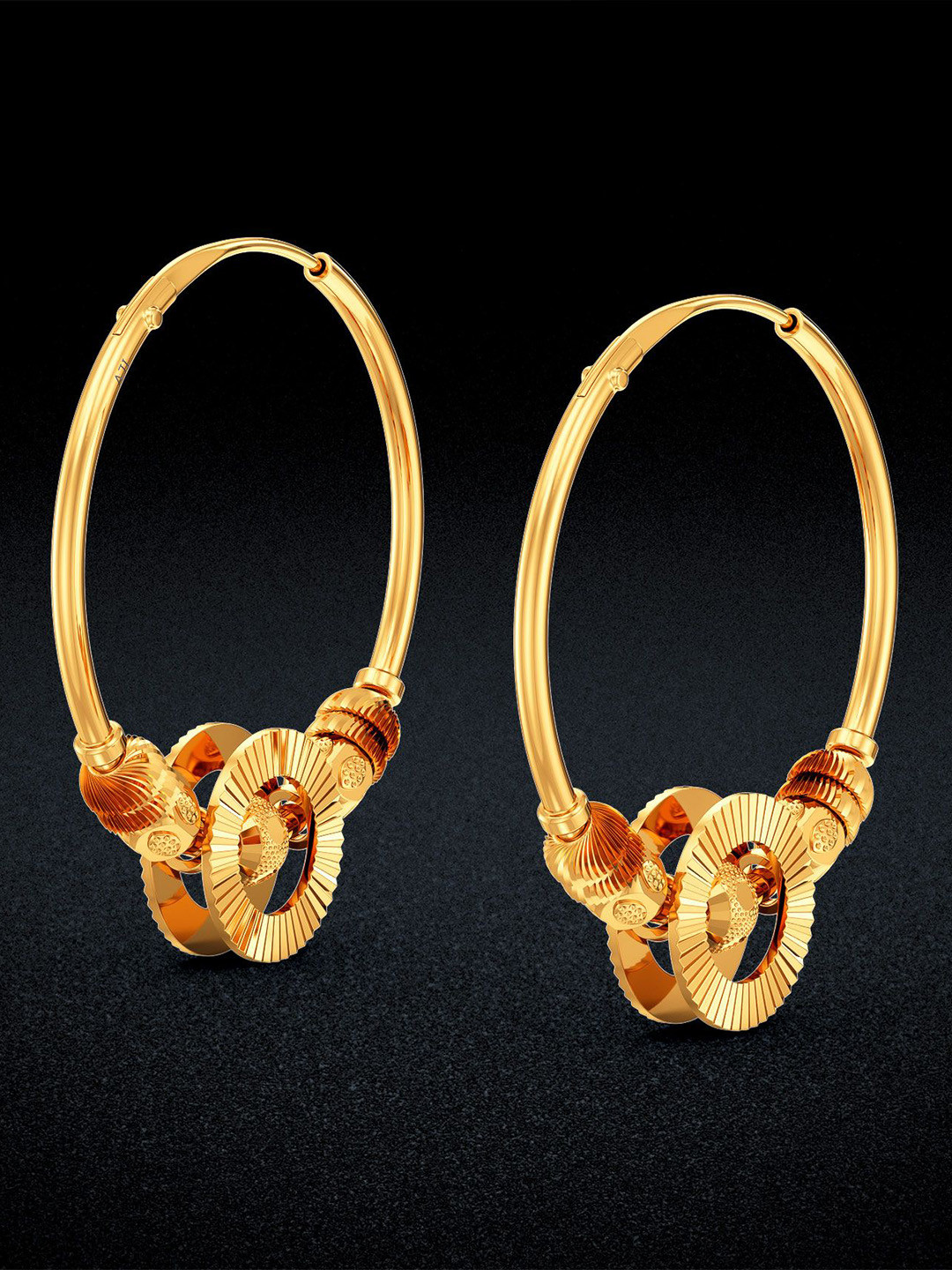 Joyalukkas Radiant Women 22Kt Gold Hoop Earring - 5.322 g
