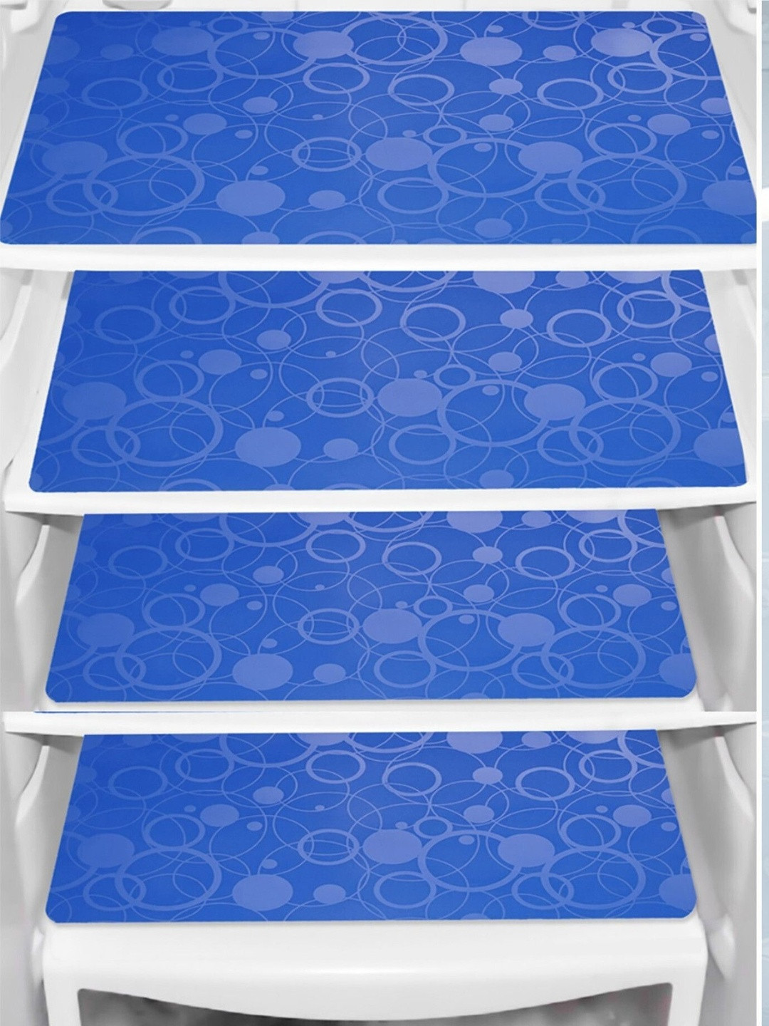 TRENDY RABBIT Blue 4 Pieces Graphic Printed Fridge Mat