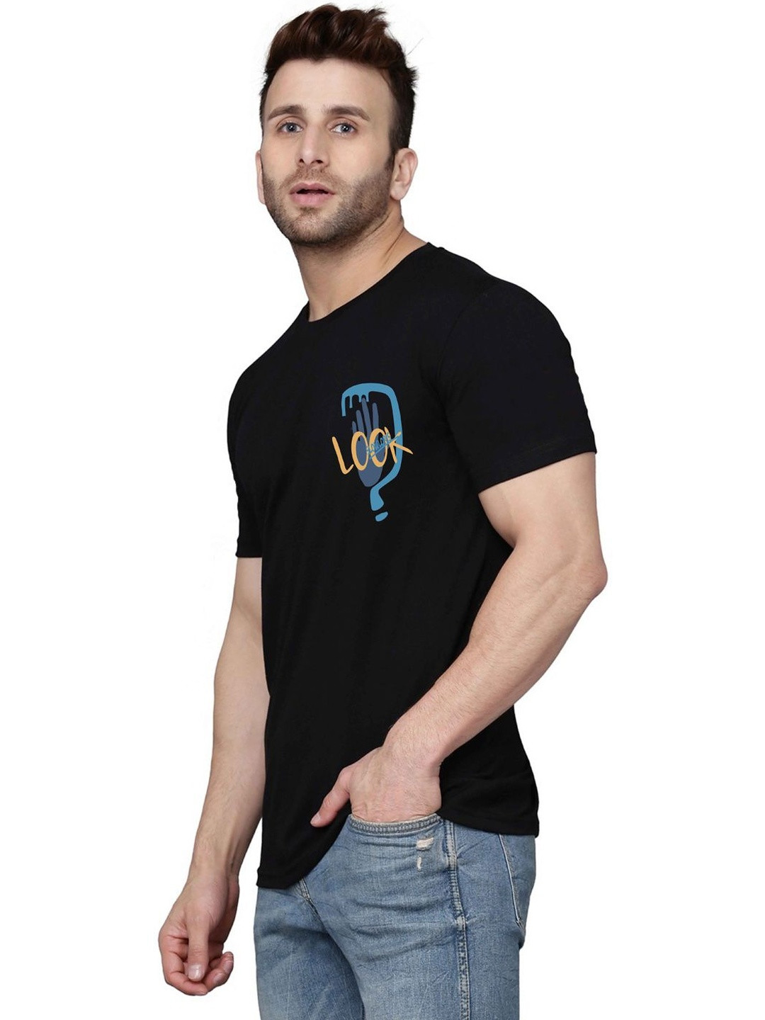 CRYPTIC Graphic Printed Round Neck Short Sleeves Cotton Regular Fit T-shirt