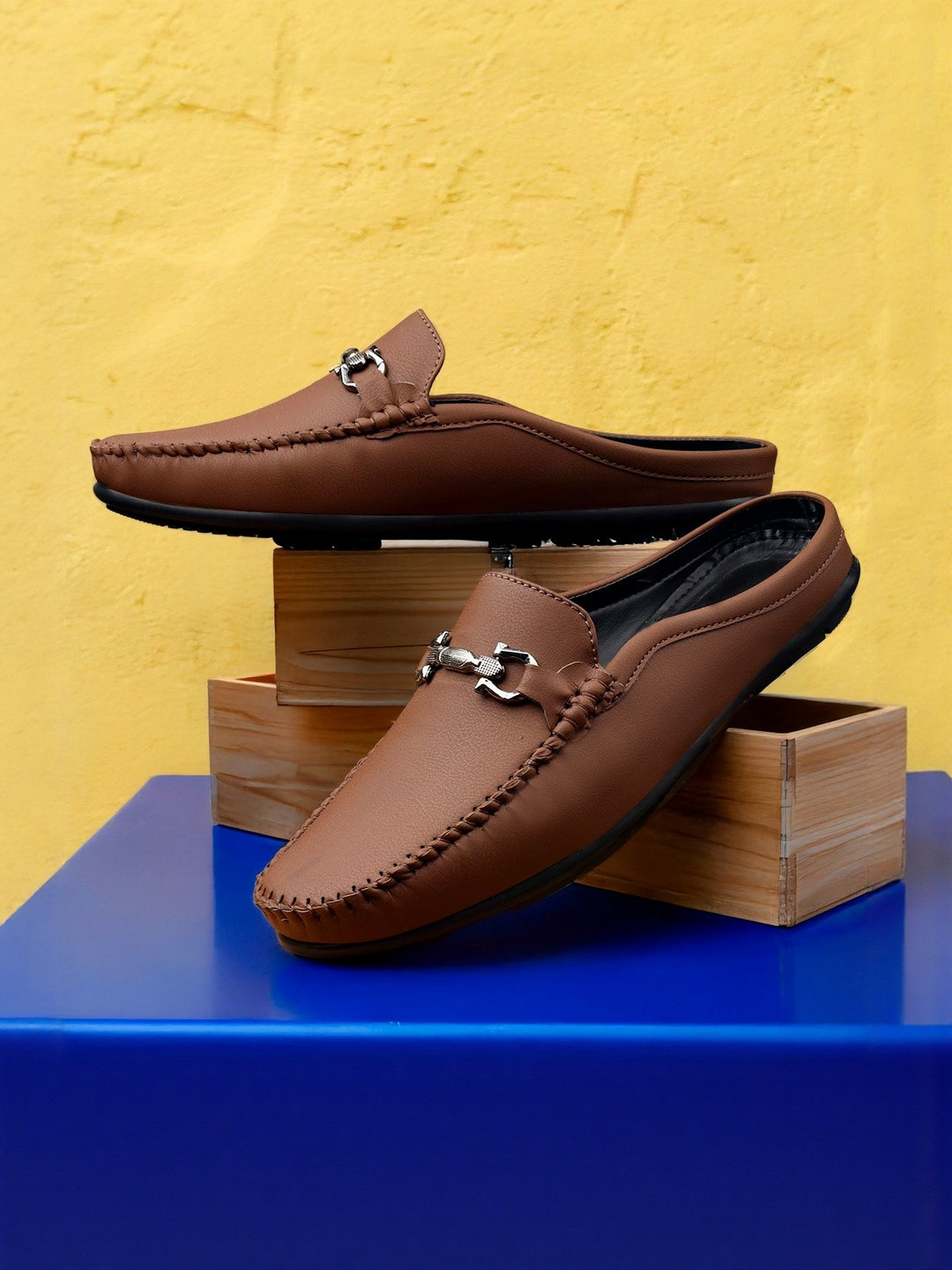HERE&NOW Men Solid Synthetic Leather Archie Loafers