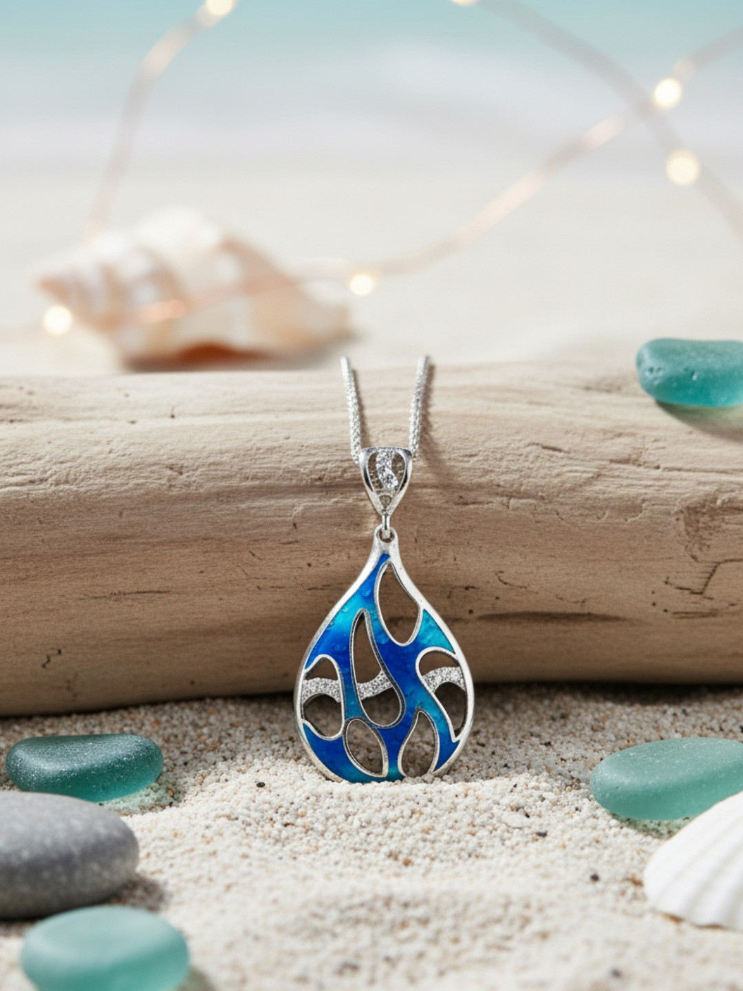 Nipura 925 Sterling Silver Ocean Bed Enamel Pendant