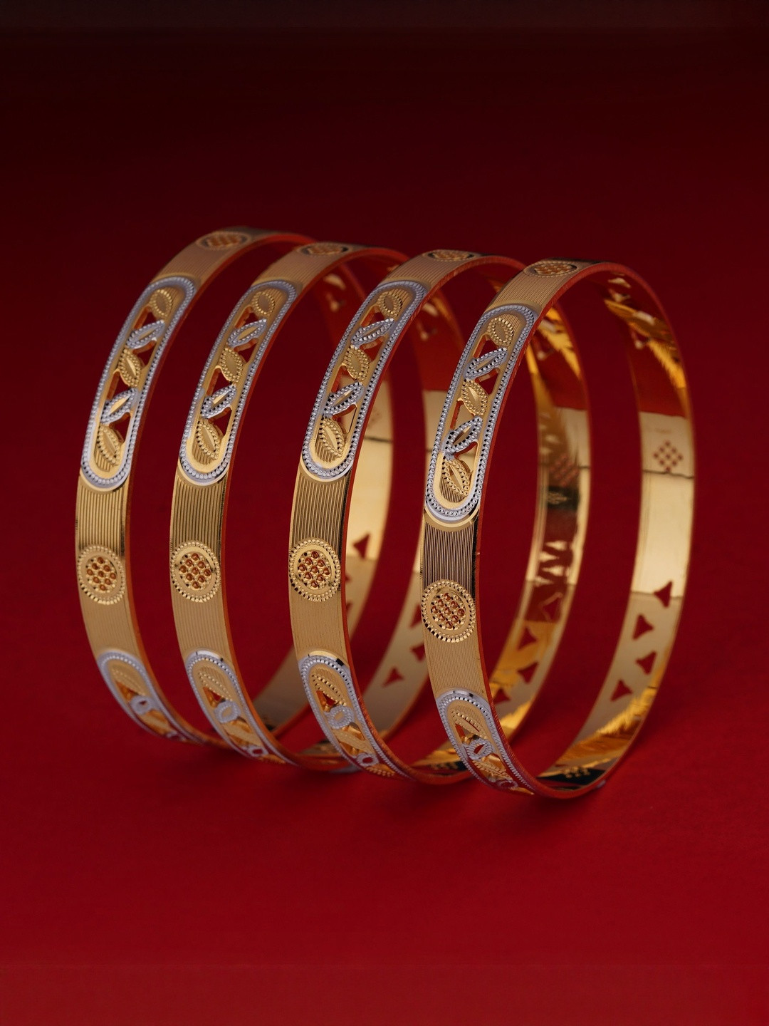 Anouk Women Set of 4 24 Carat Gold-Plated Brass Bangles