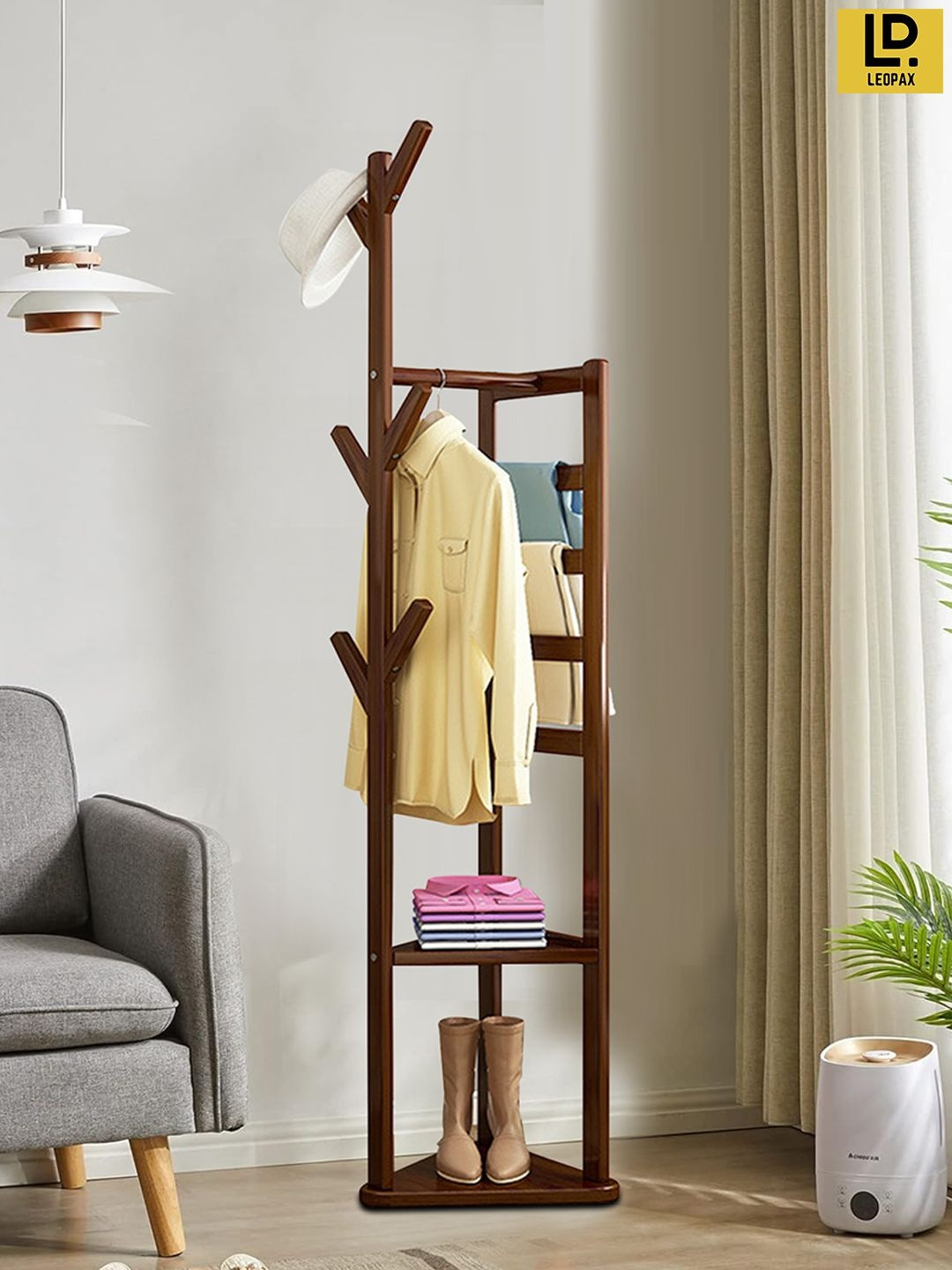 LEOPAX Coffee Brown Set of 1 Super Strong Cloth Organiser