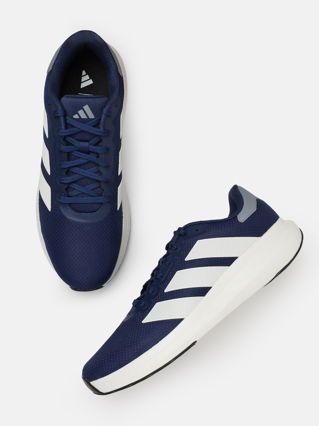 ADIDAS Men Woven Design Round-Toe Aero Surge Stride Running Shoes with Striped Detail