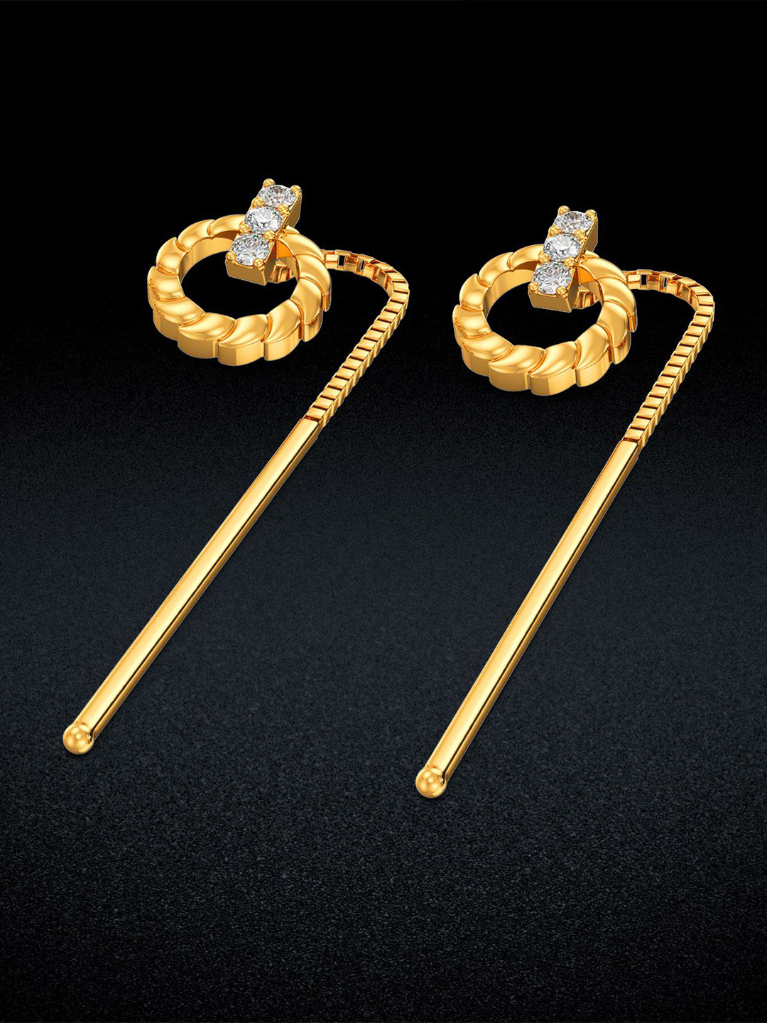 Joyalukkas Filament Women 22Kt Gold Drop Earring - 2.88 g