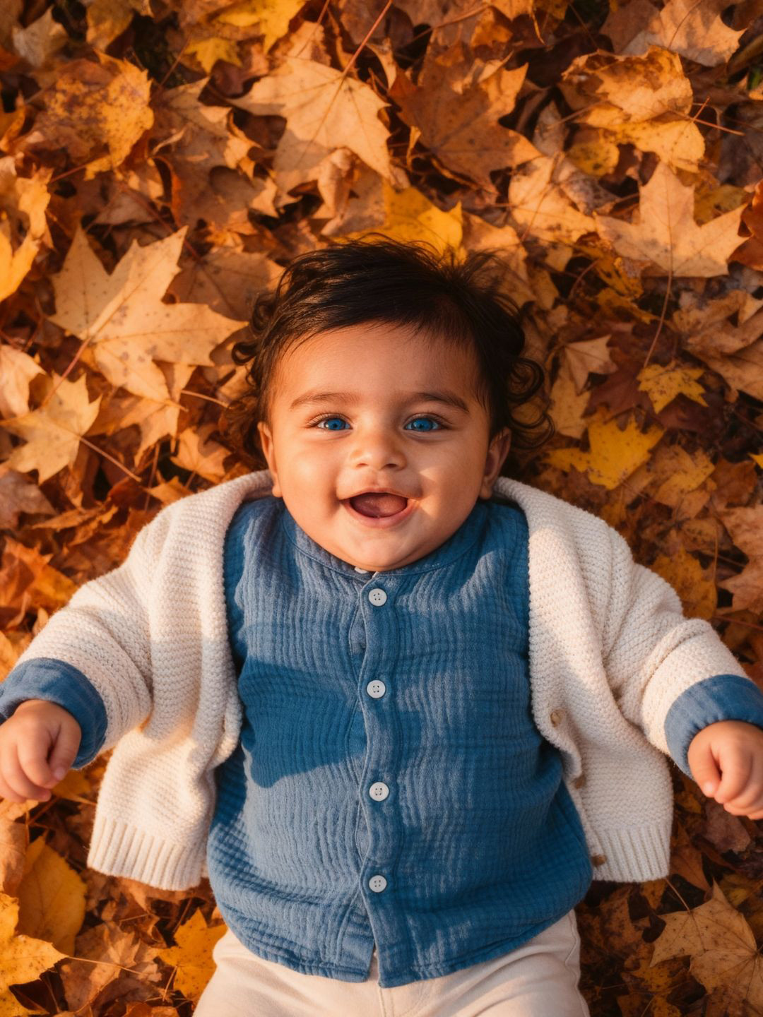 BabyStreet Unisex Textured Mandarin Collar Cotton Muslin Toddler Casual Shirt