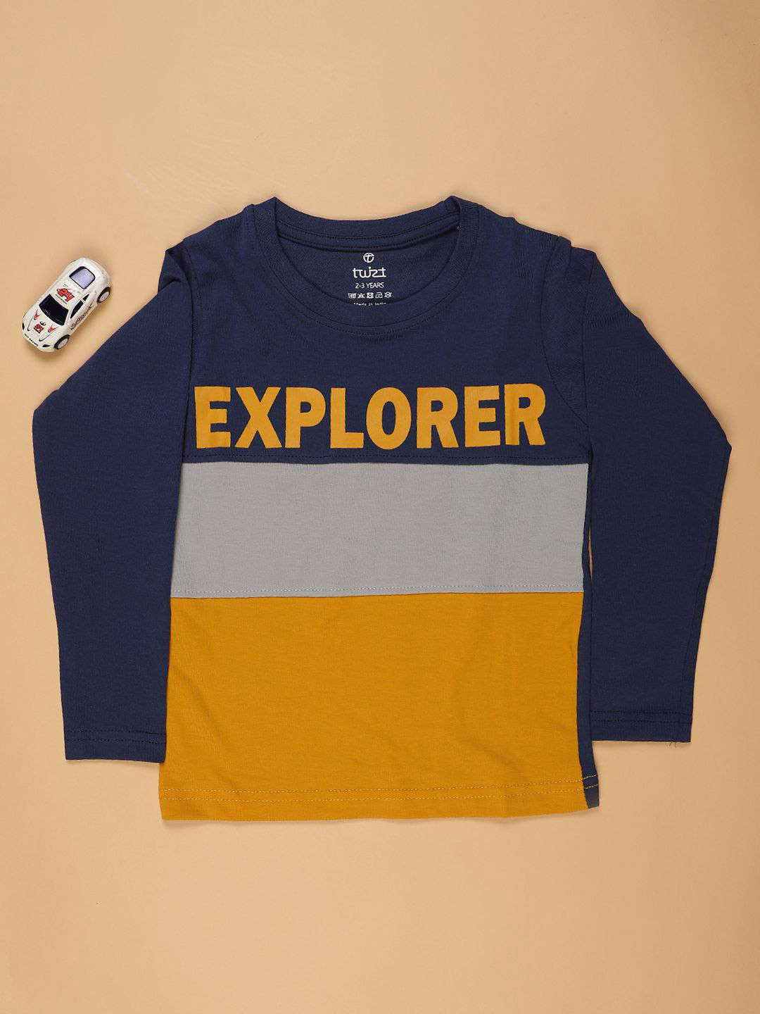V-Mart Boys Navy Blue Solid Cotton Single Jersey Round Neck T-Shirt