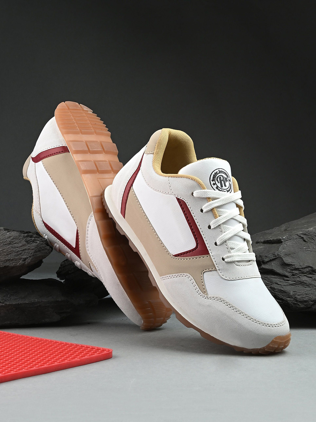 Roadster Women Beige & White Urban Street Style Sneakers