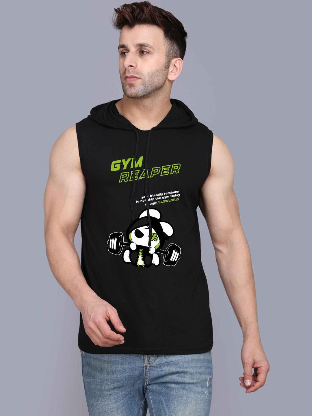 CRYPTIC Men Printed Hooded T-shirt