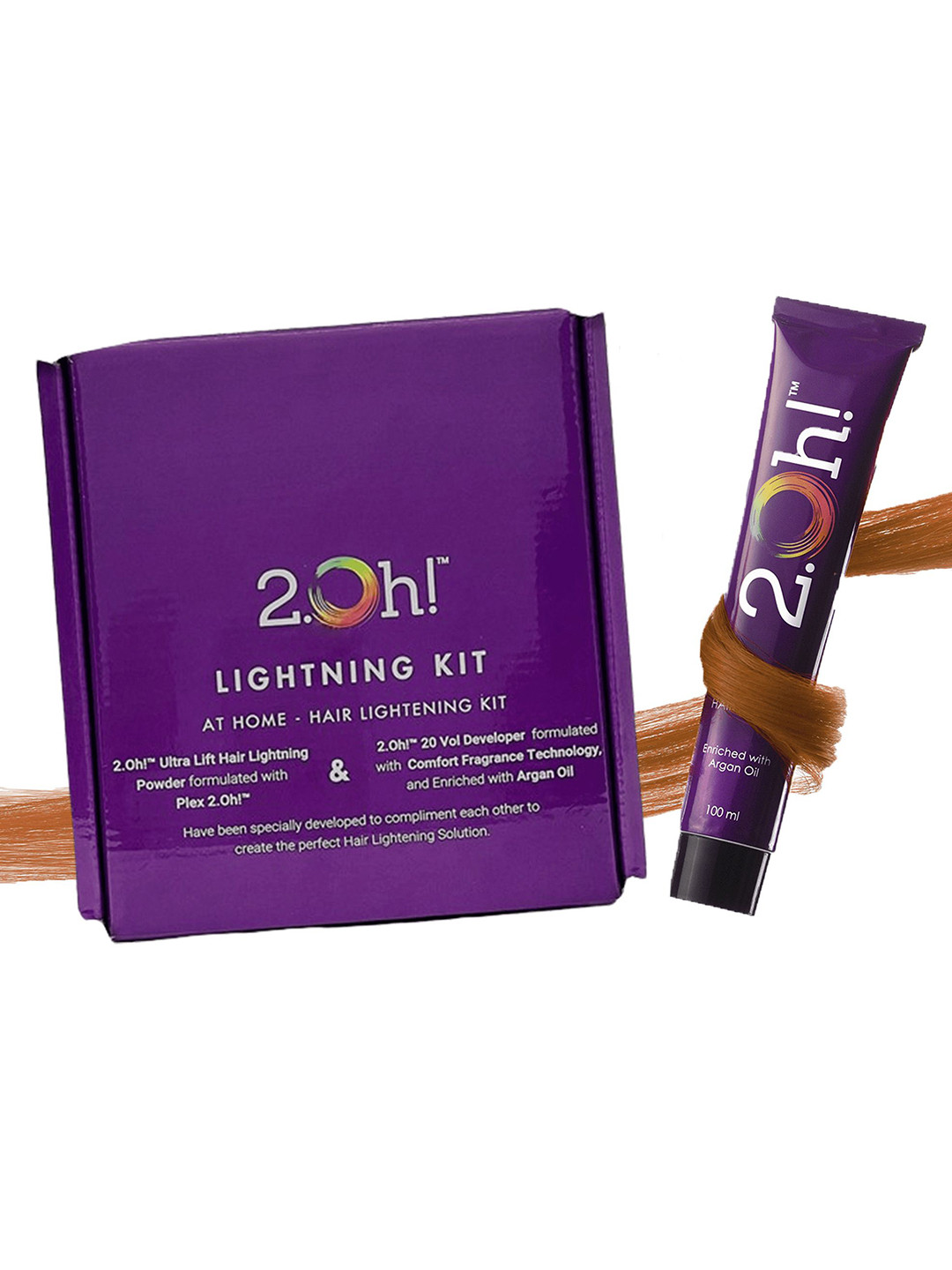2.Oh! Semi Permanent Hair Color & Bleach Kit-100ml Shade-Ginger Spice Brown