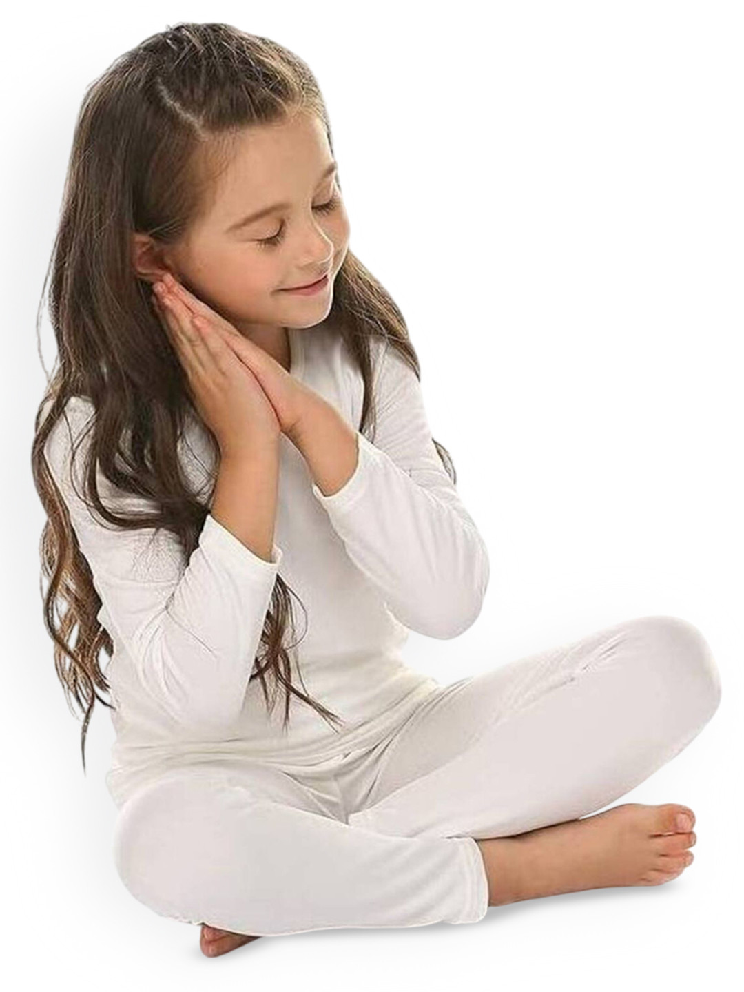 TINY HANDS Kids Solid Round Neck Thermal Set