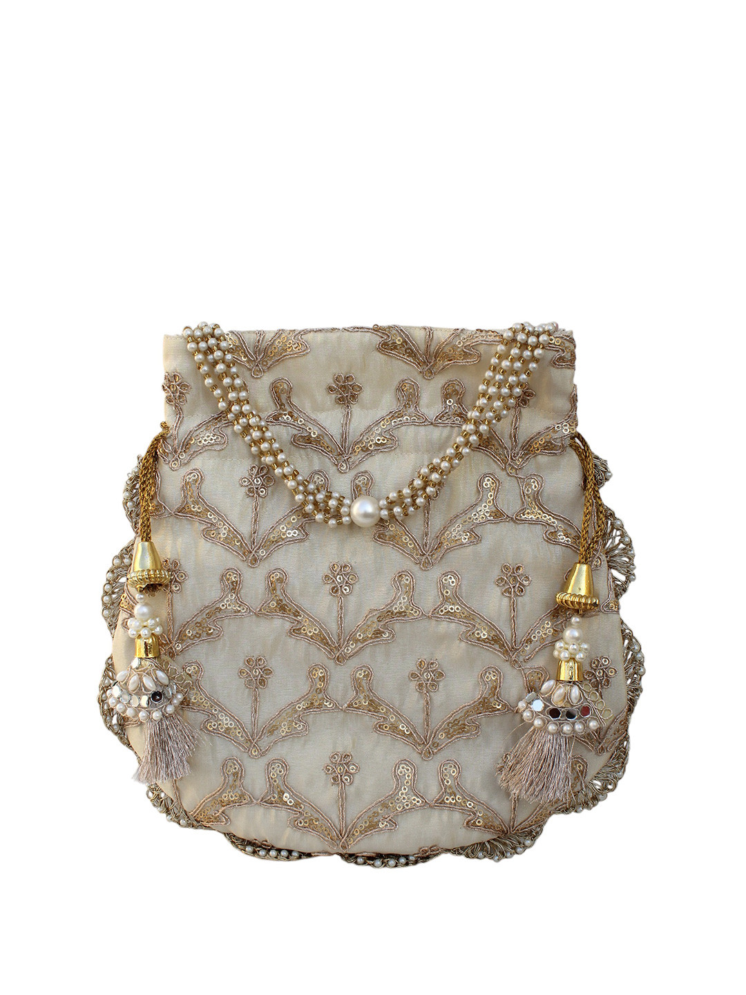 Milan's Creation Women Embellished Embroidered Small Structured Sling Potli Bag