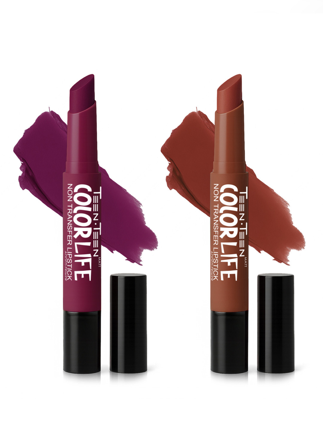 TEEN TEEN COSMETICS Set Of 2 Color Life Lip Crayon-  Apricot & Plumful Cheer