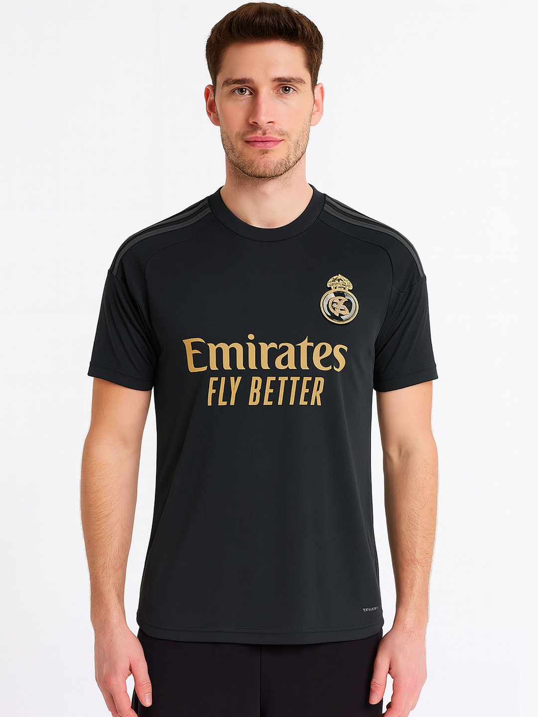 dostitch Men Brand Logo Real Madrid Printed Dri-FIT T-shirt